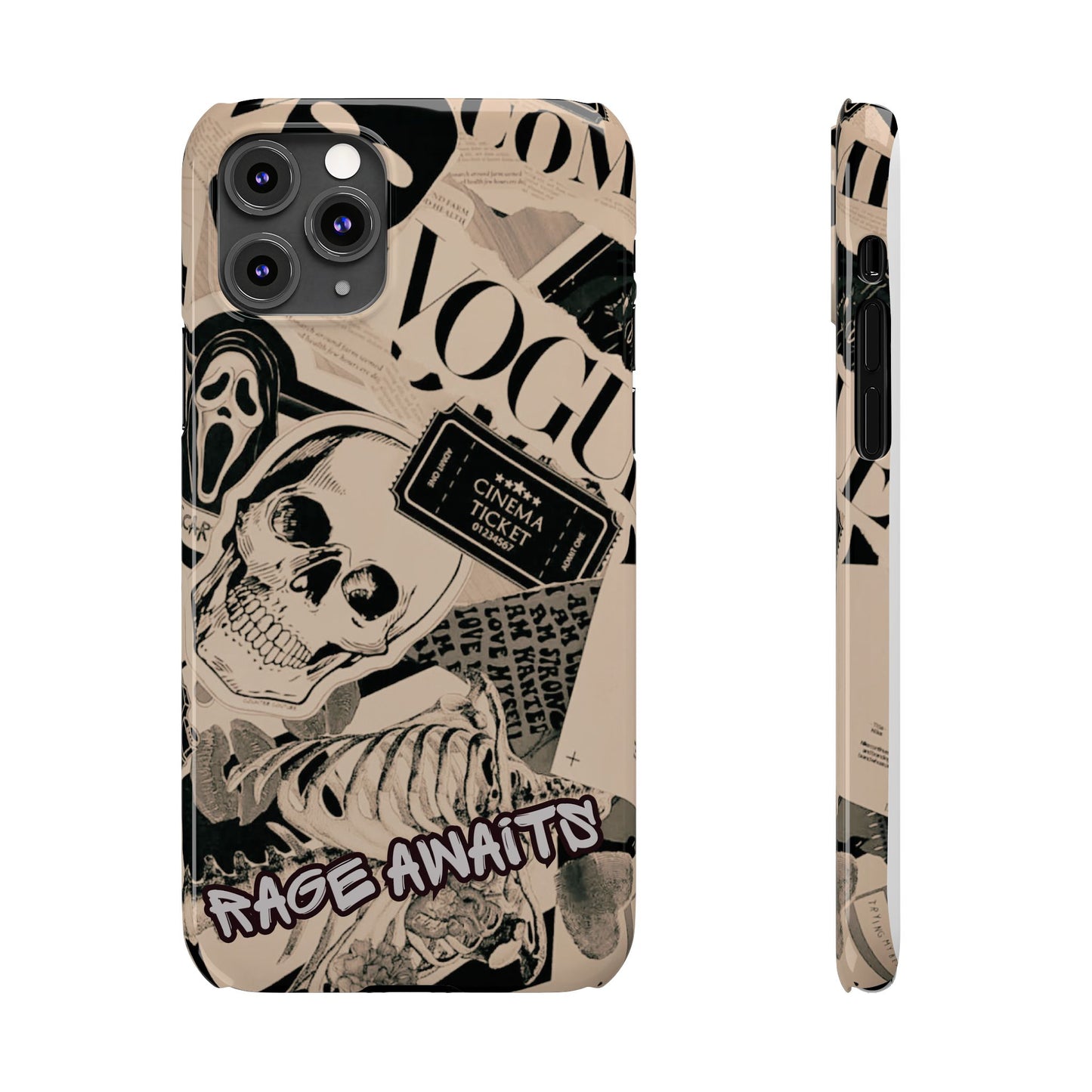 Rage Awaits Skull Collage Slim Phone Case — Magnetic Impact Protection