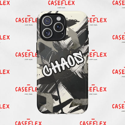 Black & White 'CHAOS' Graphic Tough Magnetic Case