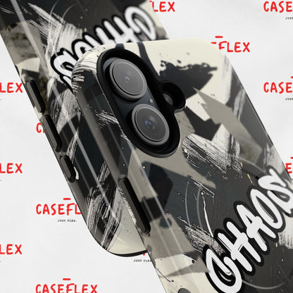 Black & White 'CHAOS' Graphic Tough Magnetic Case