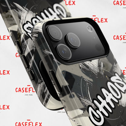 Black & White 'CHAOS' Graphic Tough Magnetic Case