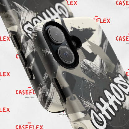 Black & White 'CHAOS' Graphic Tough Magnetic Case