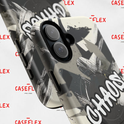 Black & White 'CHAOS' Graphic Tough Magnetic Case