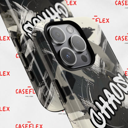 Black & White 'CHAOS' Graphic Tough Magnetic Case
