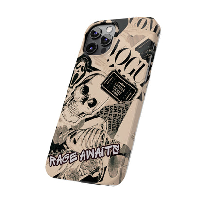 Rage Awaits Skull Collage Slim Phone Case — Magnetic Impact Protection