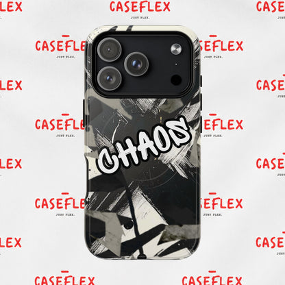 Black & White 'CHAOS' Graphic Tough Magnetic Case