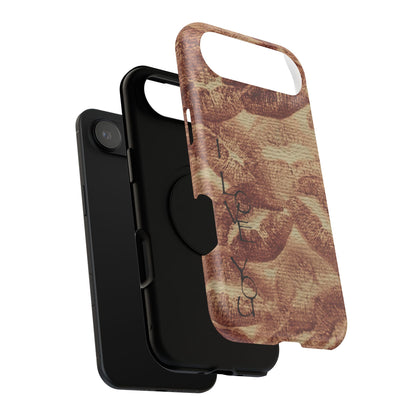 Kiss Print Impact-Resistant Phone Case — 'Love You' Vintage Lip Pattern