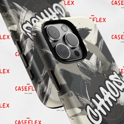 Black & White 'CHAOS' Graphic Tough Magnetic Case