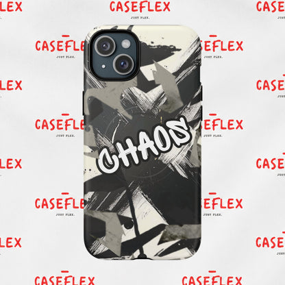 Black & White 'CHAOS' Graphic Tough Magnetic Case