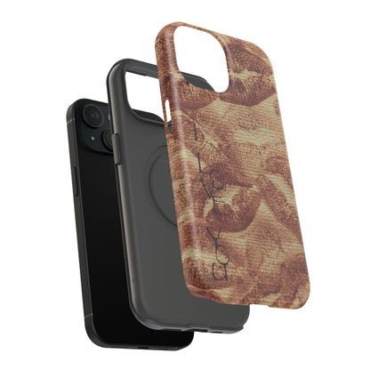Kiss Print Impact-Resistant Phone Case — 'Love You' Vintage Lip Pattern