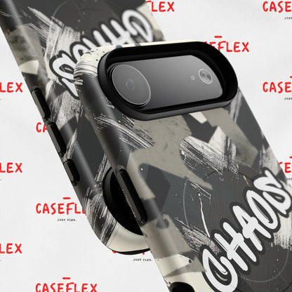Black & White 'CHAOS' Graphic Tough Magnetic Case
