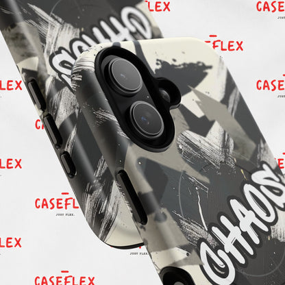 Black & White 'CHAOS' Graphic Tough Magnetic Case