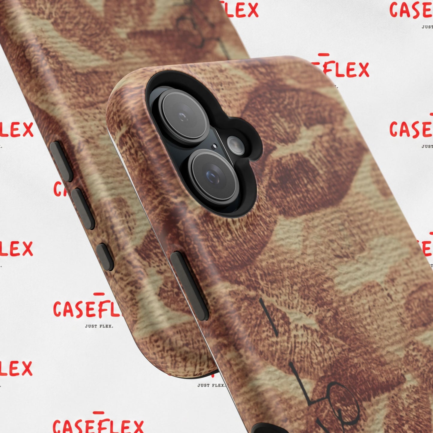 Kiss Print Impact-Resistant Phone Case — 'Love You' Vintage Lip Pattern
