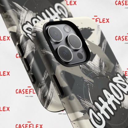 Black & White 'CHAOS' Graphic Tough Magnetic Case