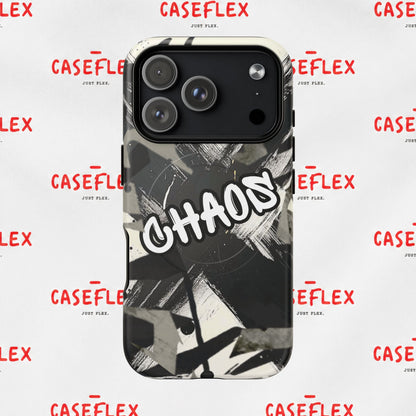 Black & White 'CHAOS' Graphic Tough Magnetic Case