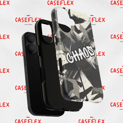 Black & White 'CHAOS' Graphic Tough Magnetic Case