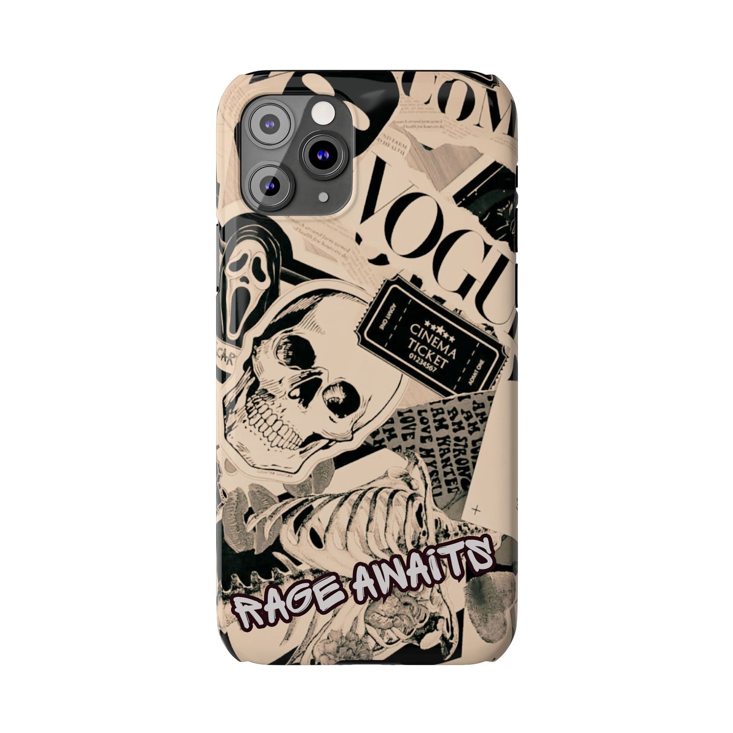 Rage Awaits Skull Collage Slim Phone Case — Magnetic Impact Protection