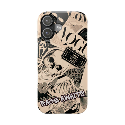 Rage Awaits Skull Collage Slim Phone Case — Magnetic Impact Protection