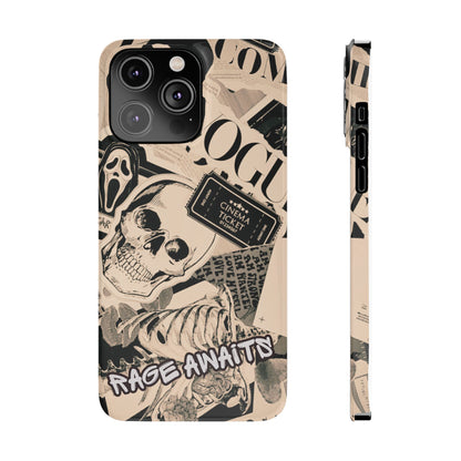 Rage Awaits Skull Collage Slim Phone Case — Magnetic Impact Protection