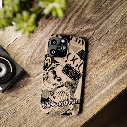 Rage Awaits Skull Collage Slim Phone Case — Magnetic Impact Protection