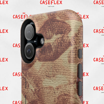 Kiss Print Impact-Resistant Phone Case — 'Love You' Vintage Lip Pattern