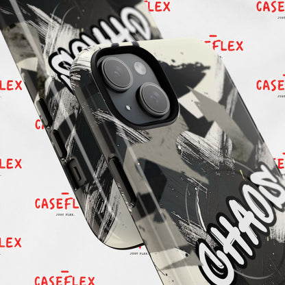 Black & White 'CHAOS' Graphic Tough Magnetic Case
