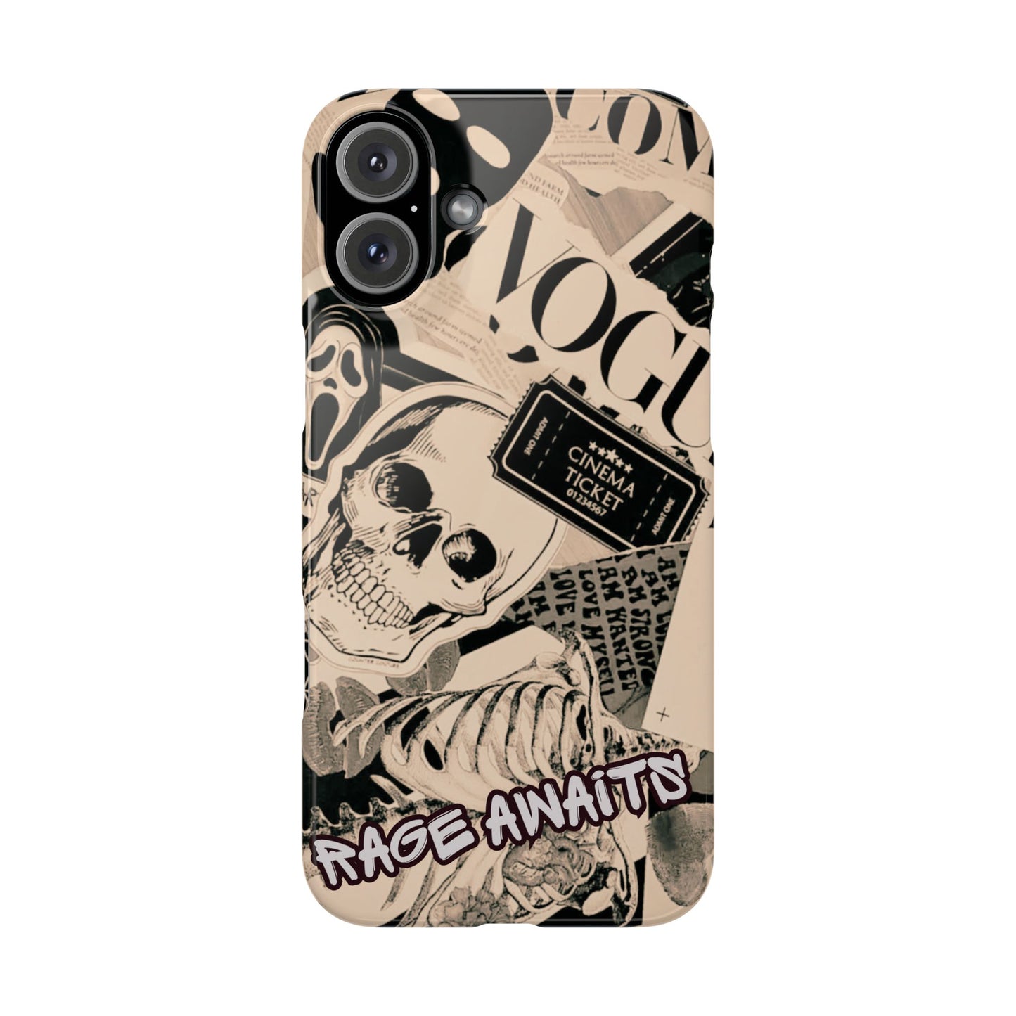 Rage Awaits Skull Collage Slim Phone Case — Magnetic Impact Protection