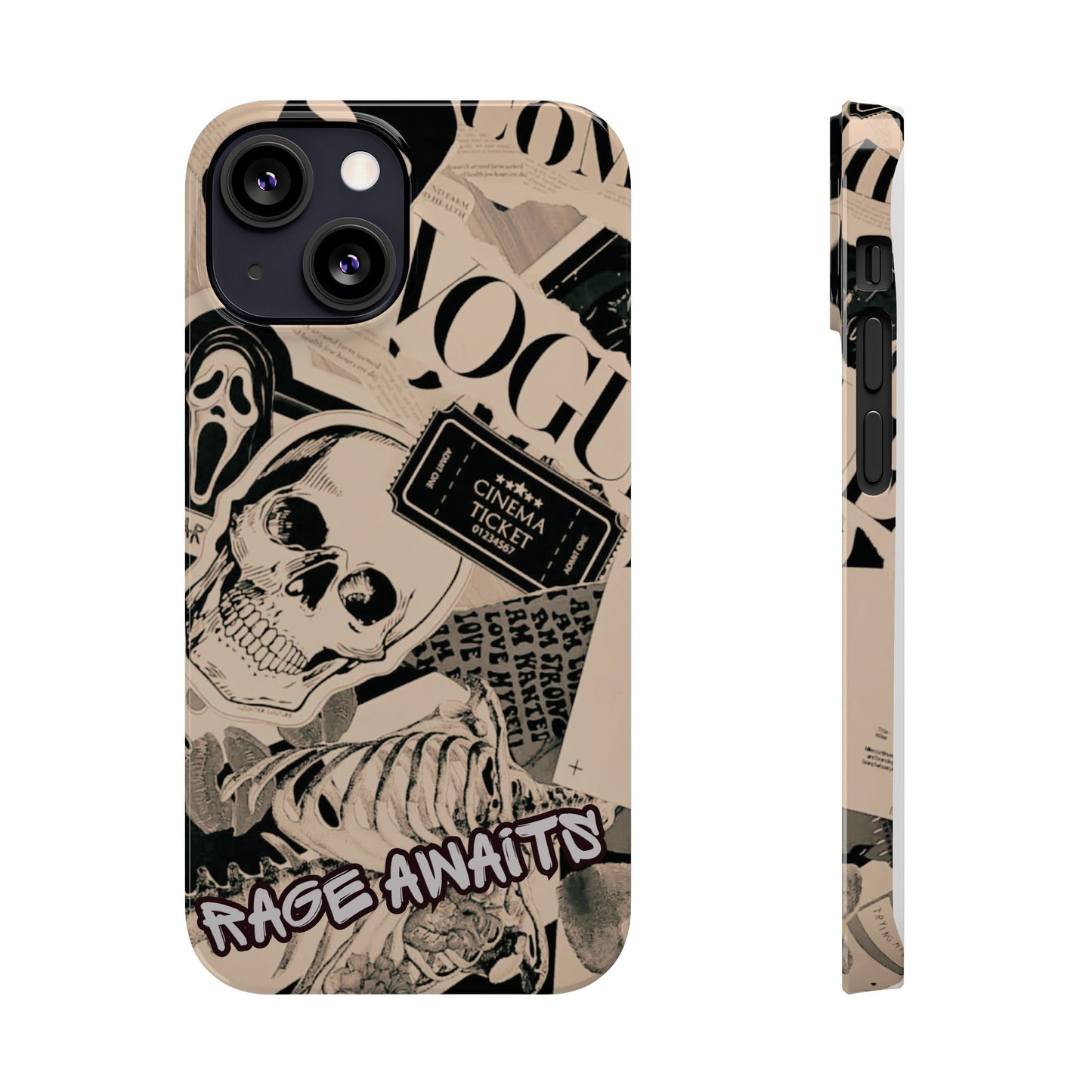 Rage Awaits Skull Collage Slim Phone Case — Magnetic Impact Protection