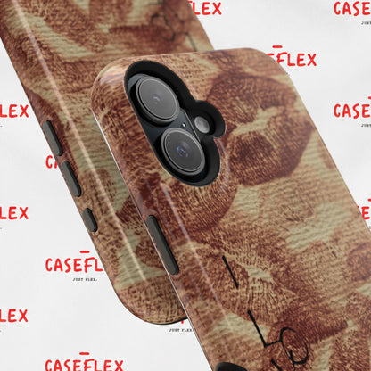 Kiss Print Impact-Resistant Phone Case — 'Love You' Vintage Lip Pattern
