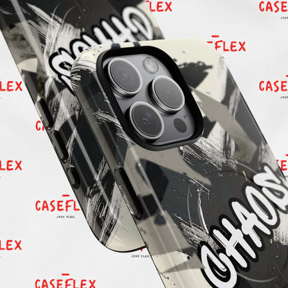 Black & White 'CHAOS' Graphic Tough Magnetic Case