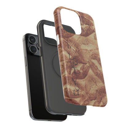 Kiss Print Impact-Resistant Phone Case — 'Love You' Vintage Lip Pattern