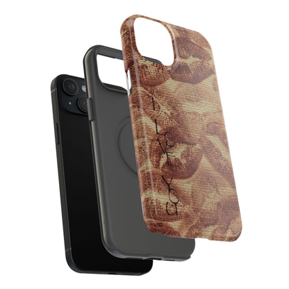 Kiss Print Impact-Resistant Phone Case — 'Love You' Vintage Lip Pattern