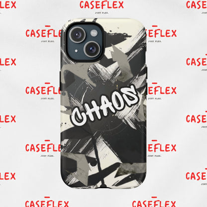 Black & White 'CHAOS' Graphic Tough Magnetic Case