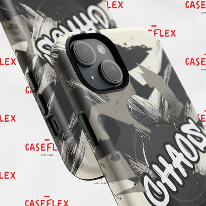 Black & White 'CHAOS' Graphic Tough Magnetic Case