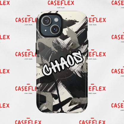 Black & White 'CHAOS' Graphic Tough Magnetic Case