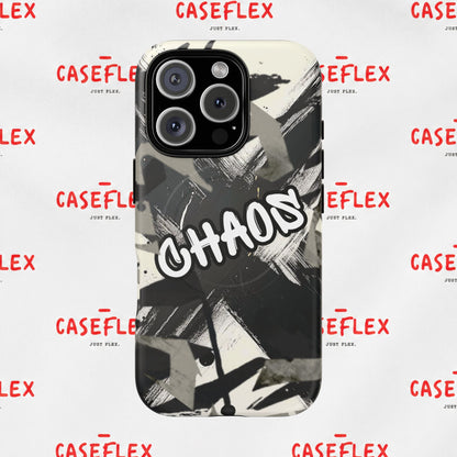 Black & White 'CHAOS' Graphic Tough Magnetic Case