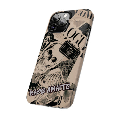 Rage Awaits Skull Collage Slim Phone Case — Magnetic Impact Protection