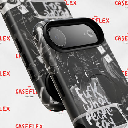 Graffiti Street Phone Case — “Fuck What People Say” Tough Magnetic Case