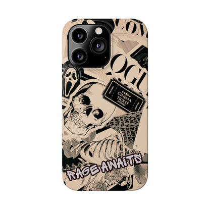 Rage Awaits Skull Collage Slim Phone Case — Magnetic Impact Protection