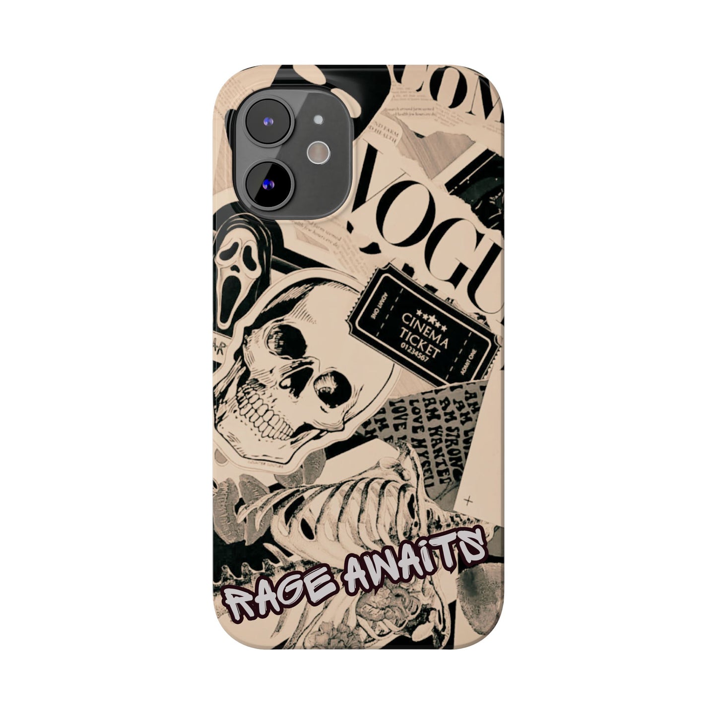 Rage Awaits Skull Collage Slim Phone Case — Magnetic Impact Protection