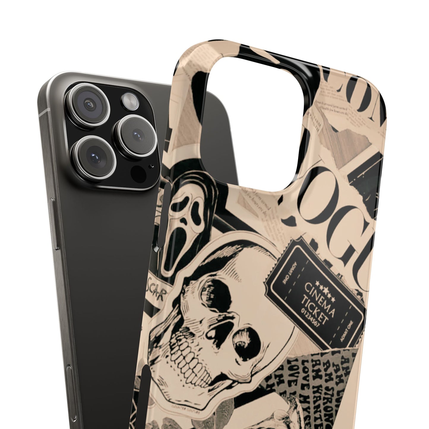 Rage Awaits Skull Collage Slim Phone Case — Magnetic Impact Protection