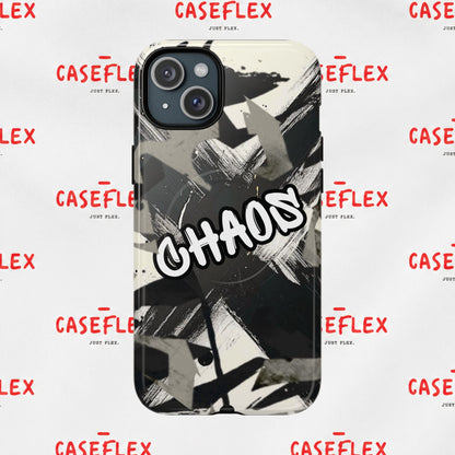 Black & White 'CHAOS' Graphic Tough Magnetic Case