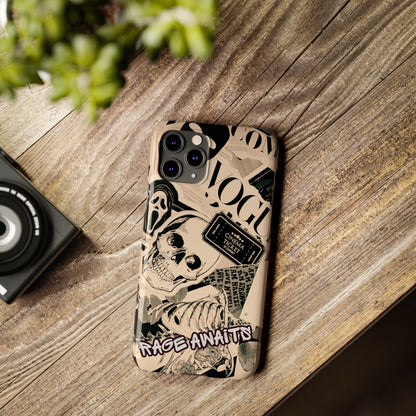 Rage Awaits Skull Collage Slim Phone Case — Magnetic Impact Protection