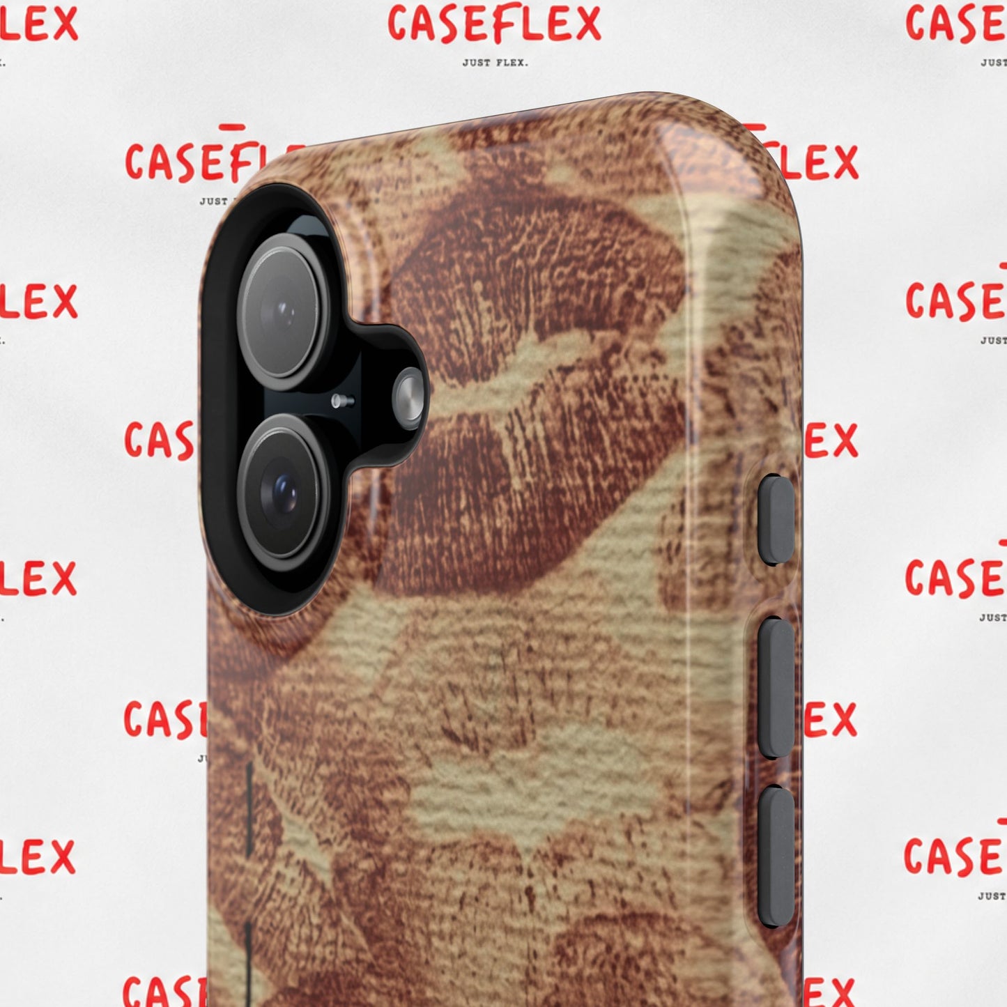 Kiss Print Impact-Resistant Phone Case — 'Love You' Vintage Lip Pattern
