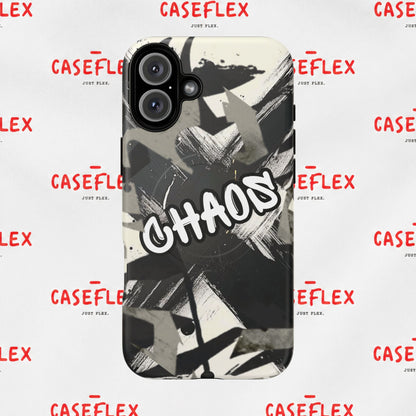 Black & White 'CHAOS' Graphic Tough Magnetic Case