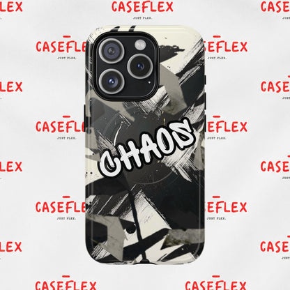 Black & White 'CHAOS' Graphic Tough Magnetic Case