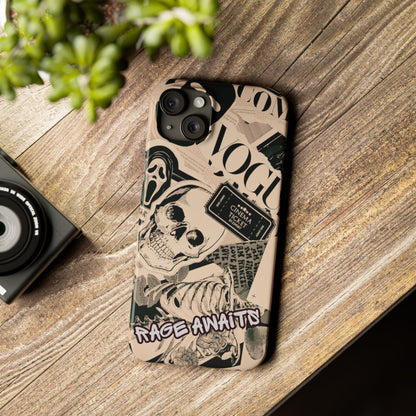 Rage Awaits Skull Collage Slim Phone Case — Magnetic Impact Protection