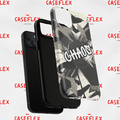 Black & White 'CHAOS' Graphic Tough Magnetic Case