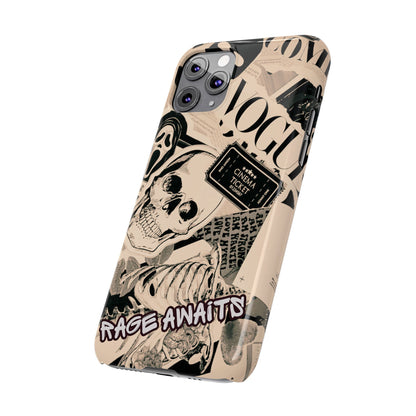 Rage Awaits Skull Collage Slim Phone Case — Magnetic Impact Protection
