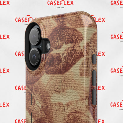 Kiss Print Impact-Resistant Phone Case — 'Love You' Vintage Lip Pattern
