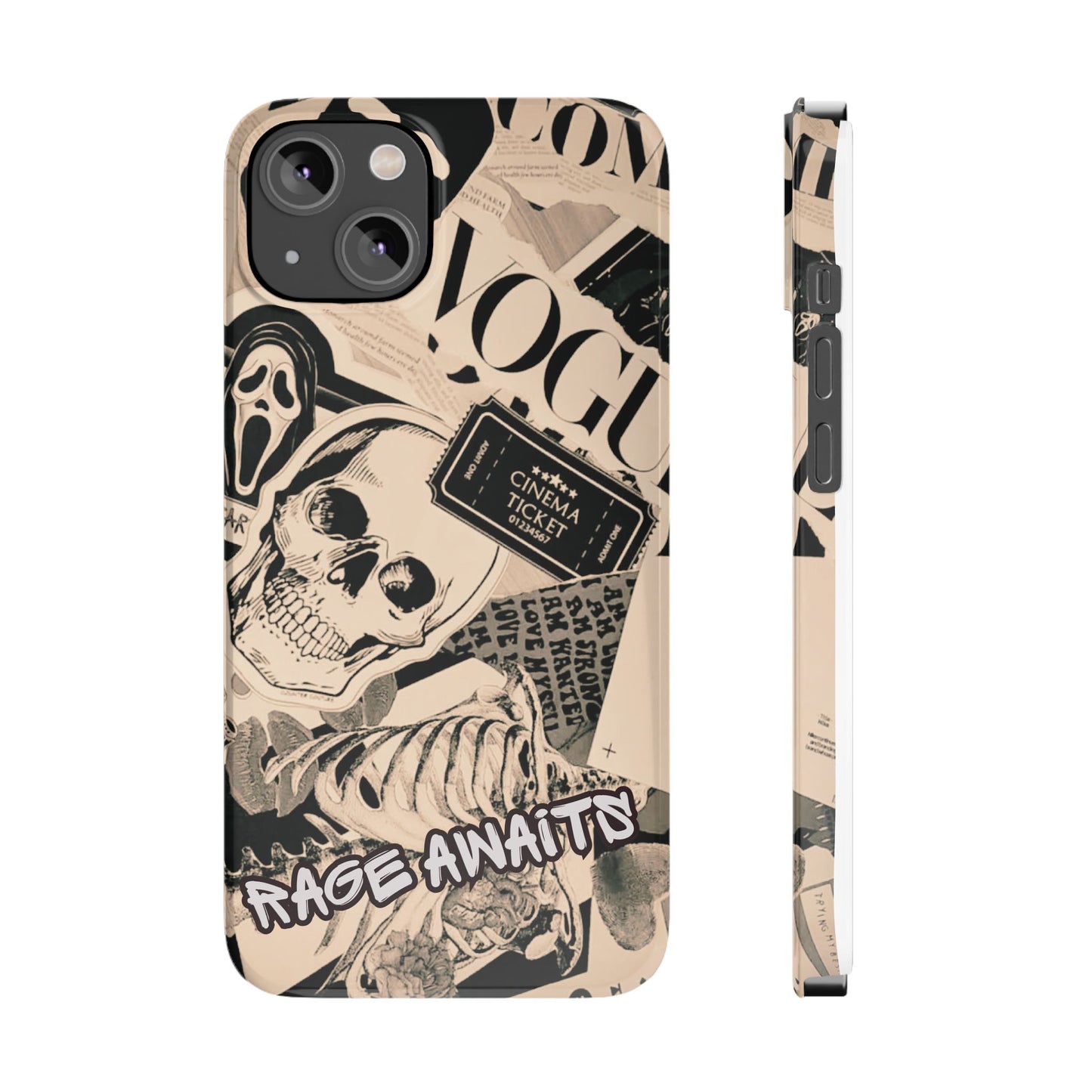 Rage Awaits Skull Collage Slim Phone Case — Magnetic Impact Protection